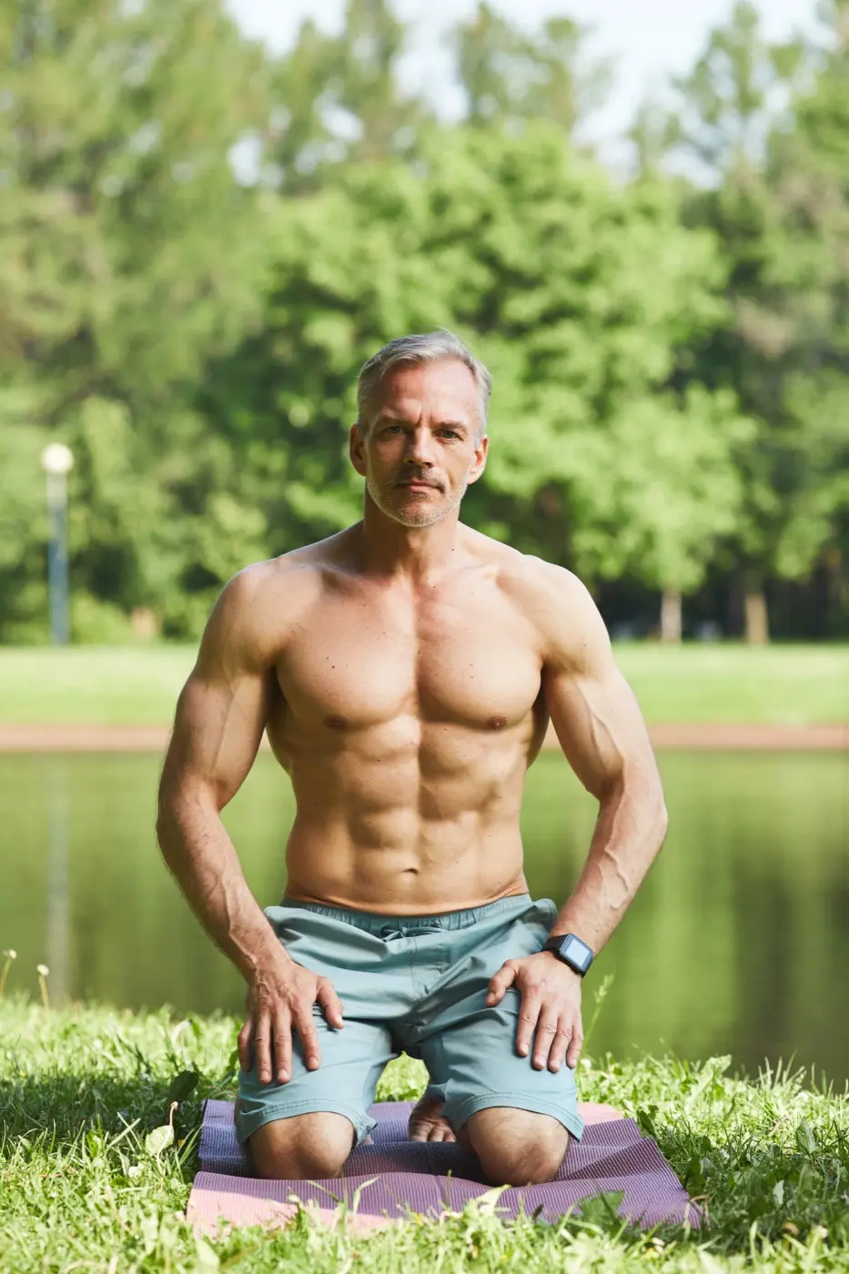 Fit mature man outdoors
