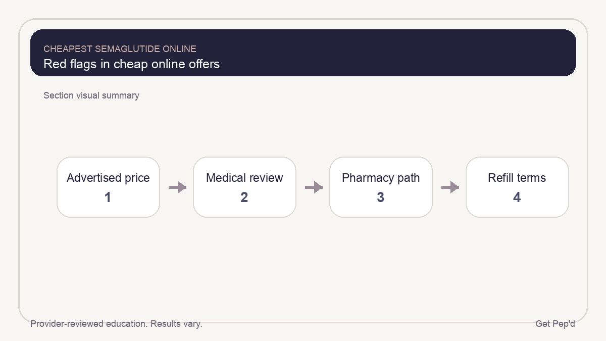 Diagram for red flags in cheap online offers