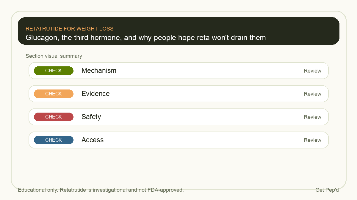 Diagram for glucagon, the third hormone, and why people hope reta won't drain them