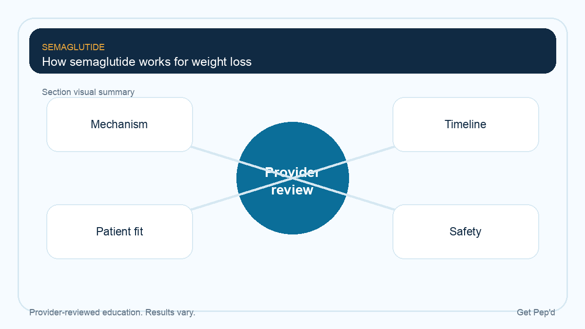 Diagram for how semaglutide works for weight loss