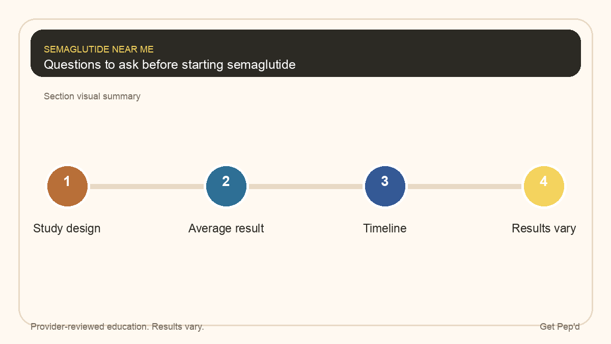Diagram for questions to ask before starting semaglutide