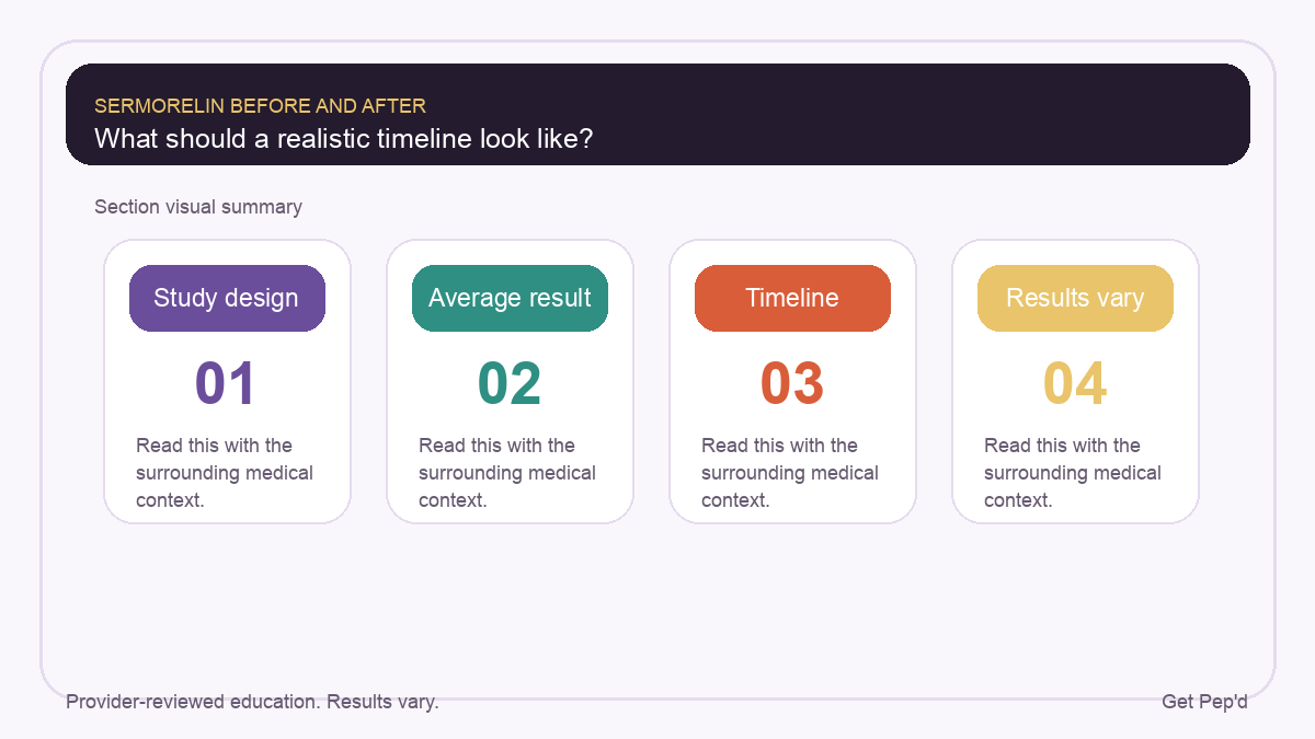 Illustrated timeline for evaluating possible sermorelin results