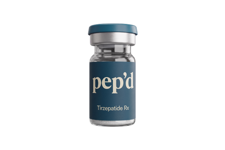 Pep’d Tirzepatide Rx vial cutout