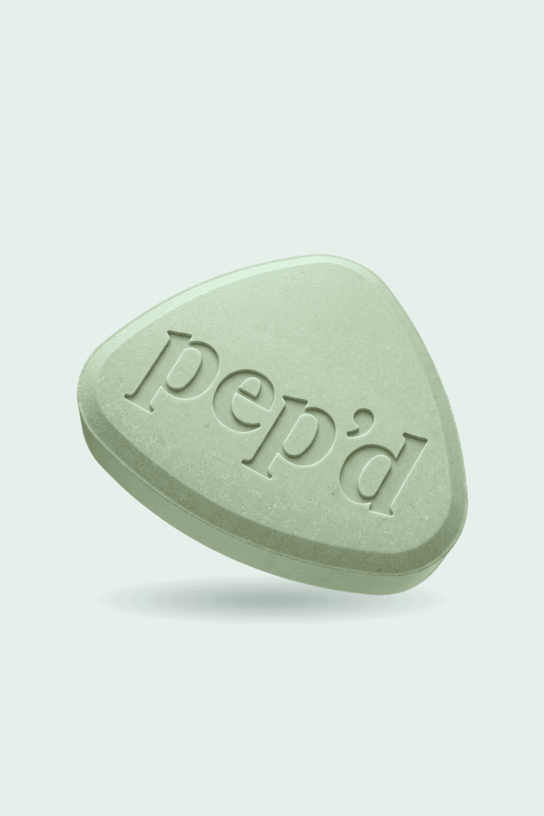 Get Pep’d Enclomiphene Rx product shot on a mint background