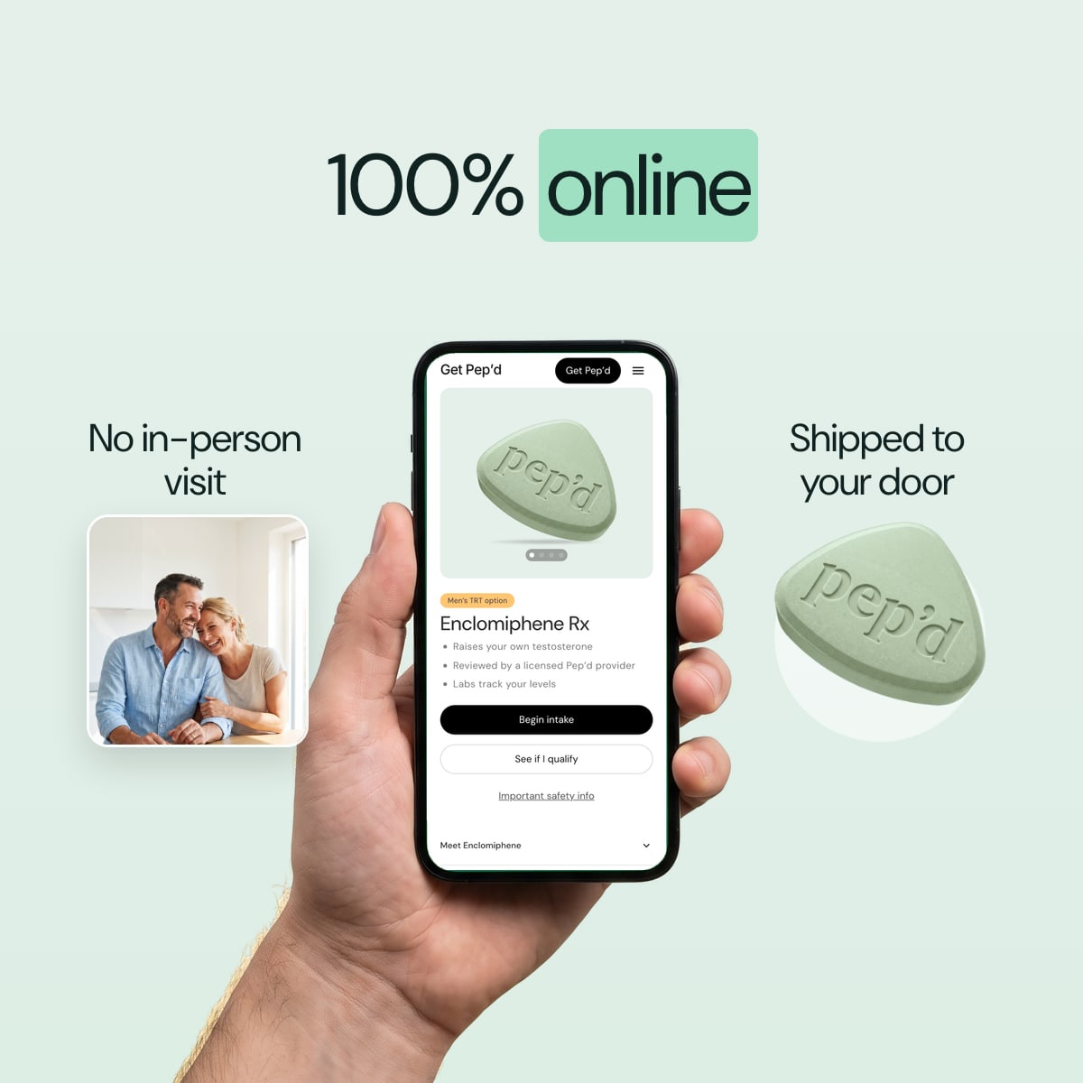 100% online. No in-person visit, Shipped to your door