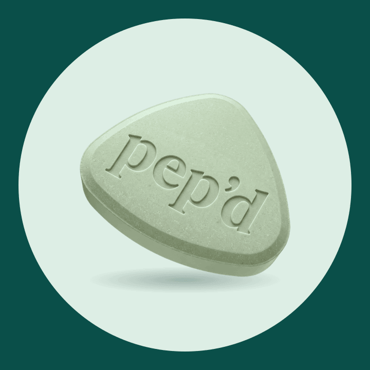 Pep’d Enclomiphene Rx product shot on a deep teal background