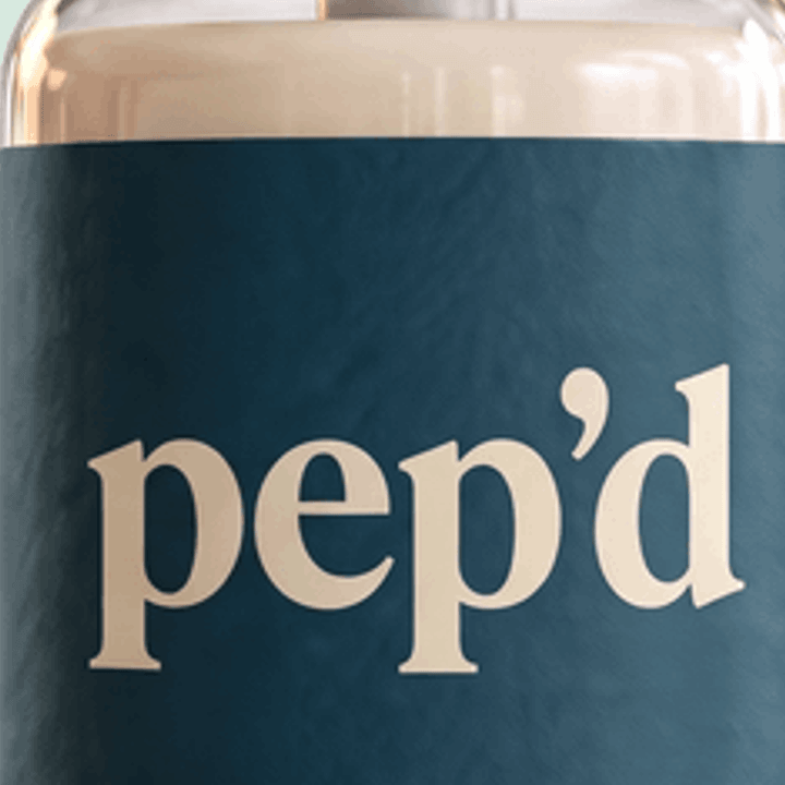 Pep’d Estradiol Gel Rx close up on a deeper mint background