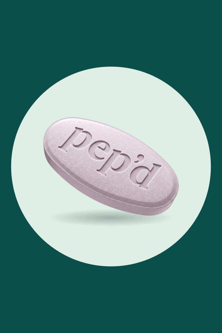 Get Pep’d Finasteride Rx product shot on a deep teal background