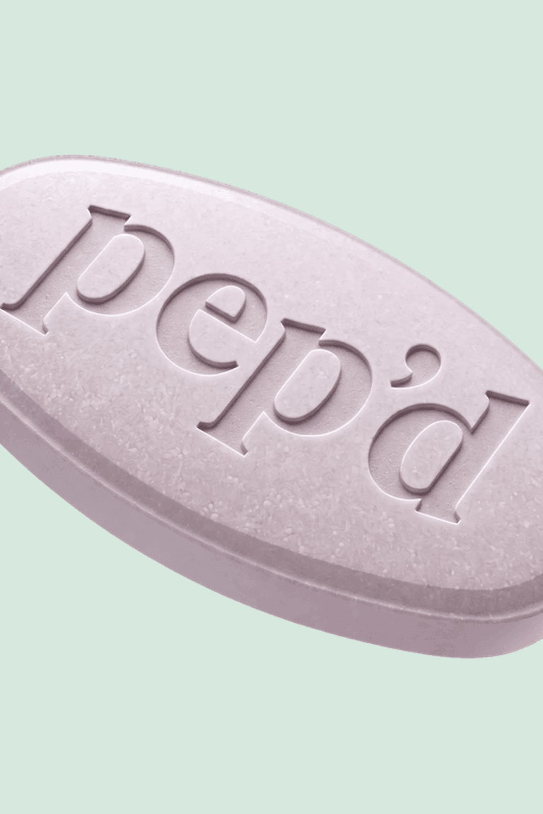 Get Pep’d Finasteride Rx close up on a deeper mint background