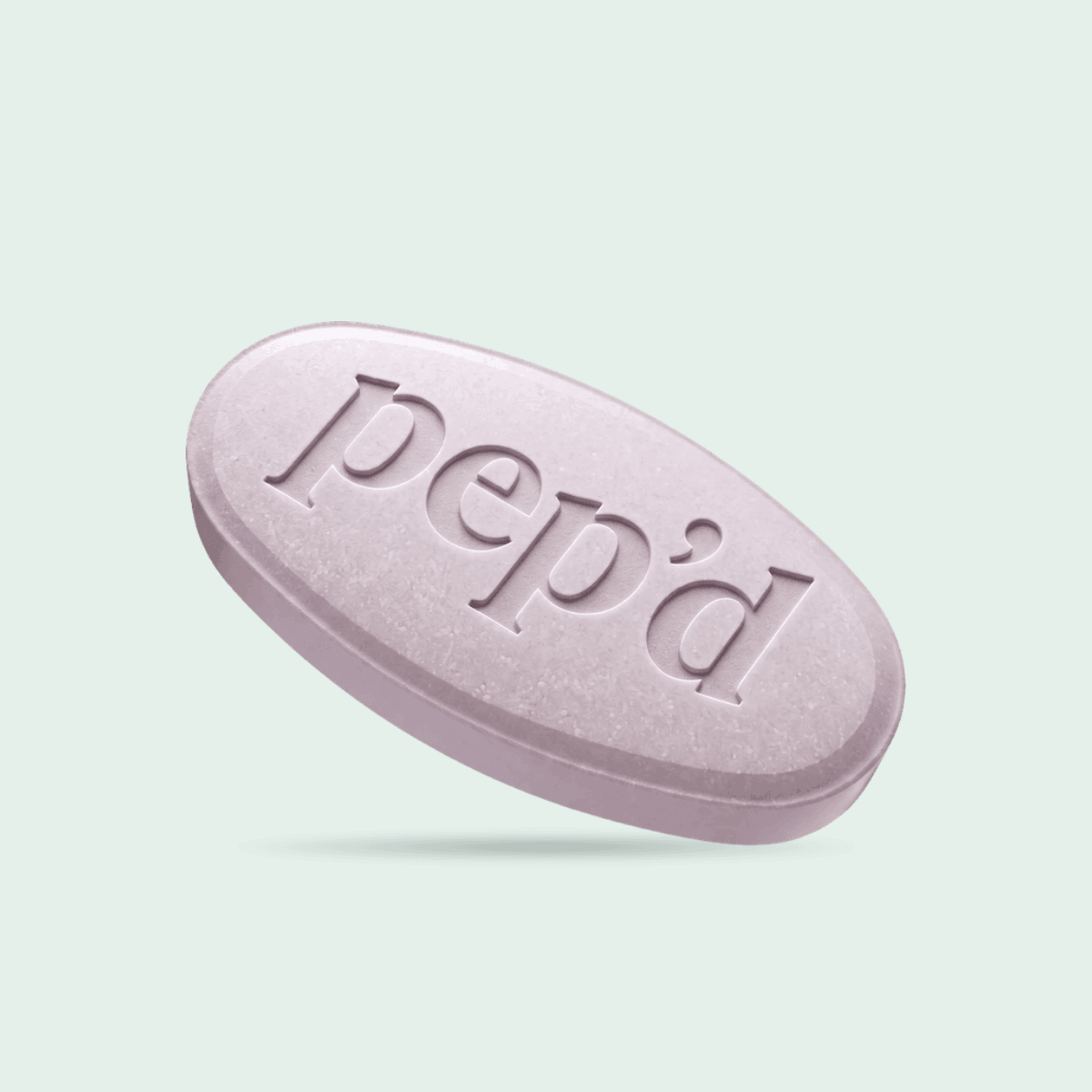 Pep’d Finasteride Rx product shot on a mint background