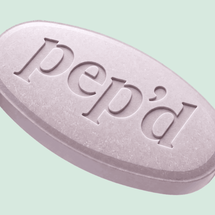 Pep’d Finasteride Rx close up on a deeper mint background