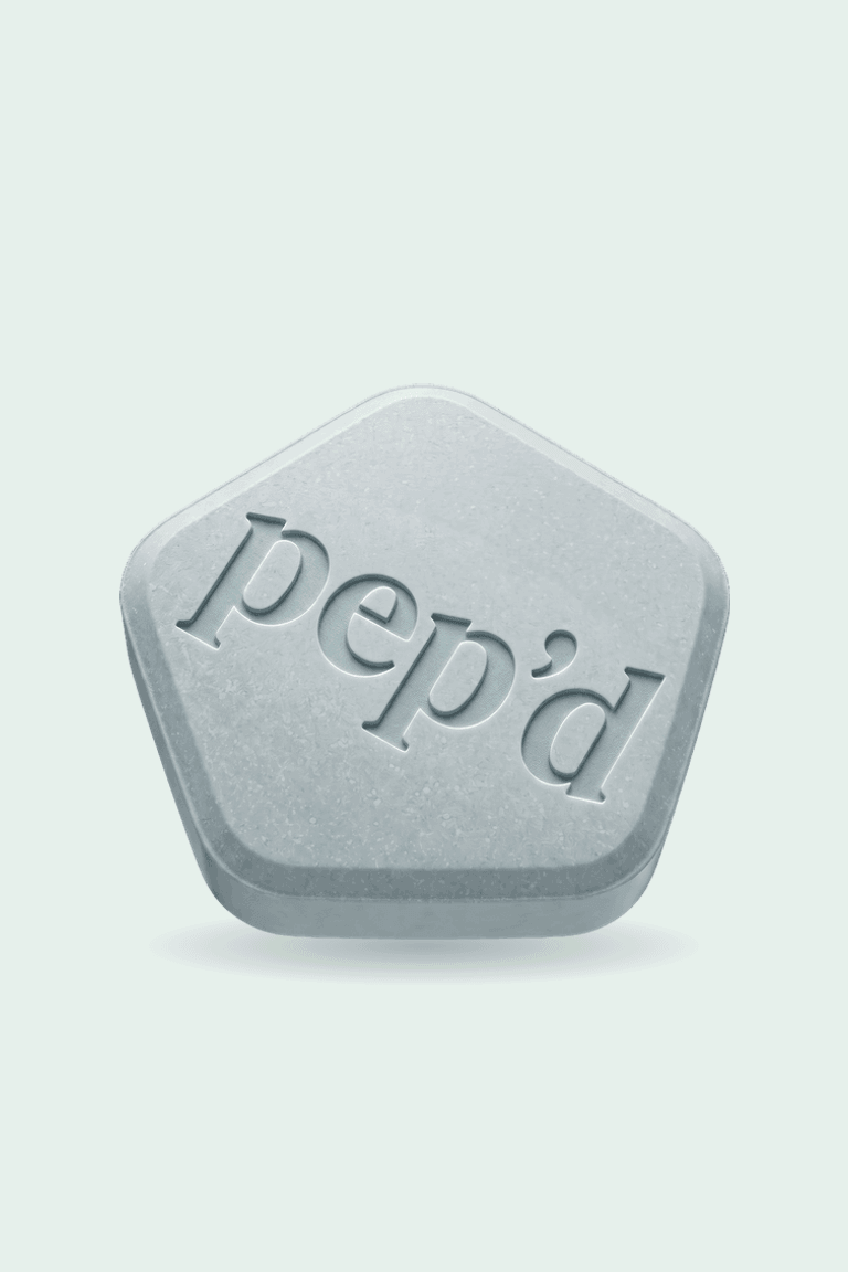 Get Pep’d Finasteride + Minoxidil Rx product shot on a mint background