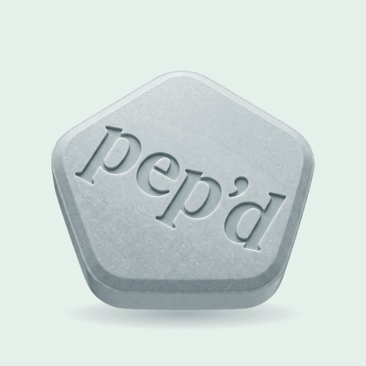 Pep’d Finasteride + Minoxidil Rx product shot on a mint background