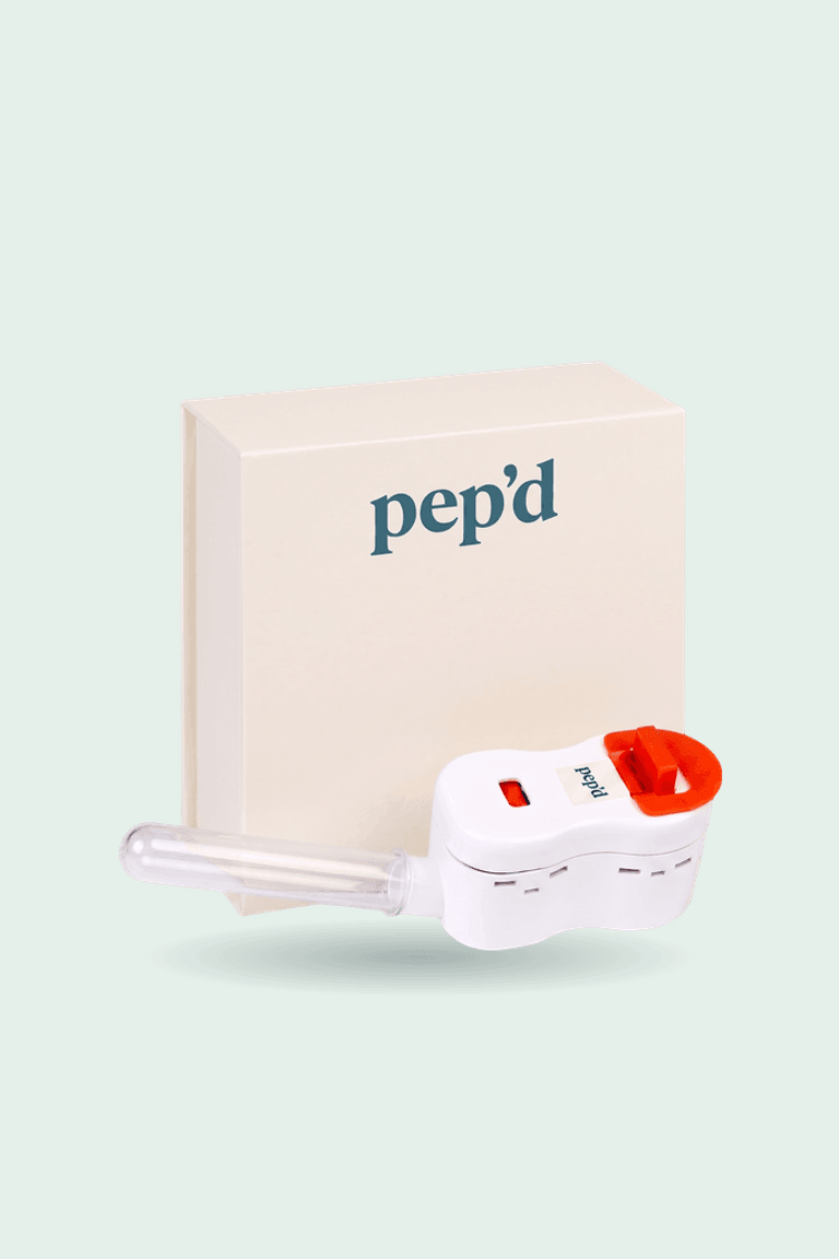 Get Pep’d Hormone Testing product shot on a mint background
