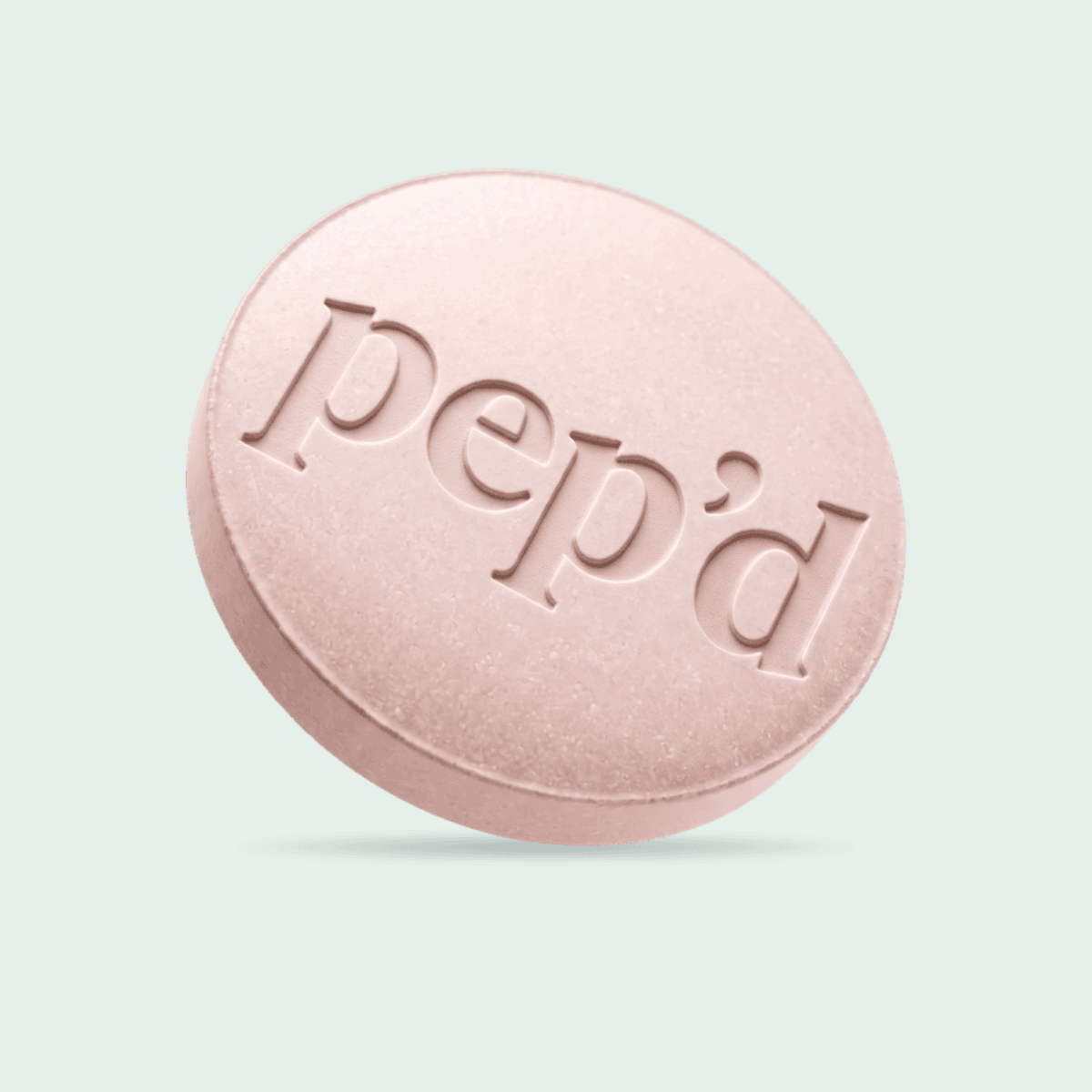 Pep’d Oral Estradiol Rx product shot on a mint background
