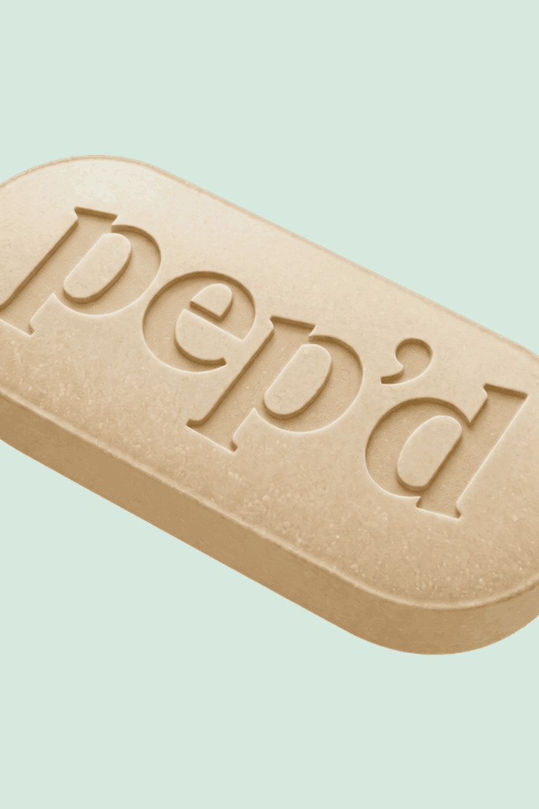 Get Pep’d Oral Testosterone Rx close up on a deeper mint background