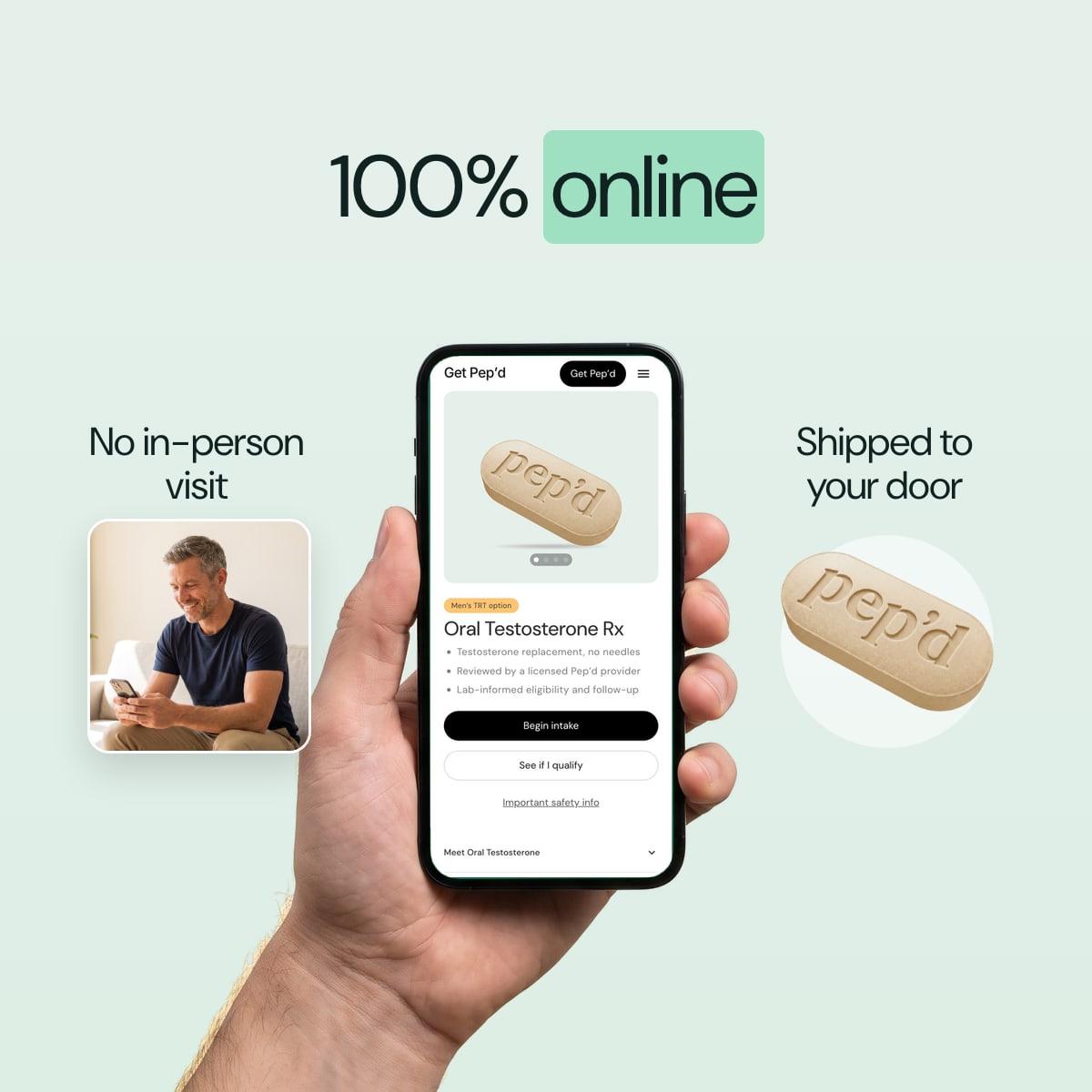 100% online. No in-person visit, Shipped to your door
