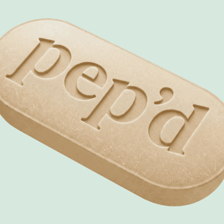 Pep’d Oral Testosterone Rx close up on a deeper mint background