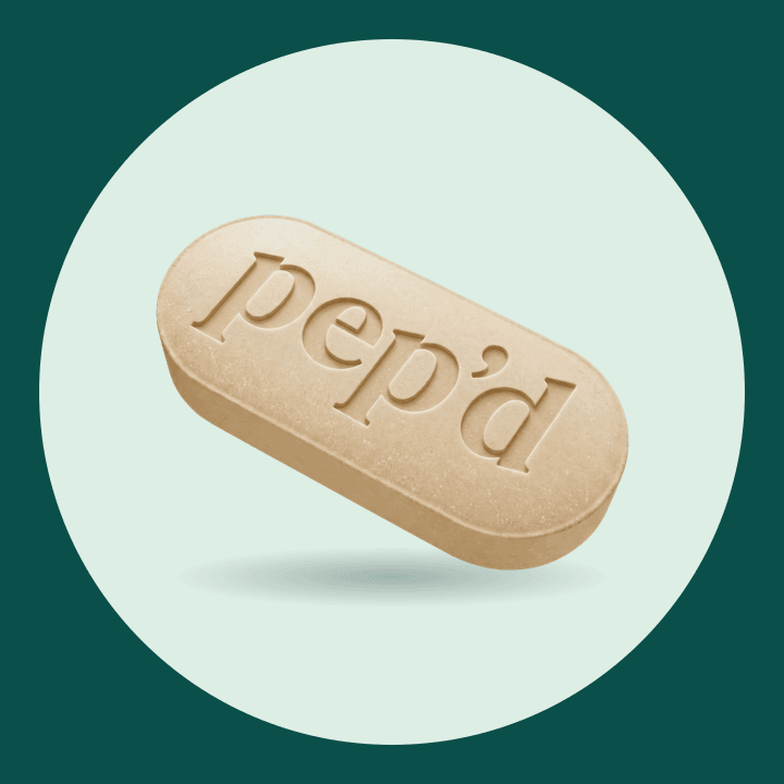 Pep’d Oral Testosterone Rx product shot on a deep teal background
