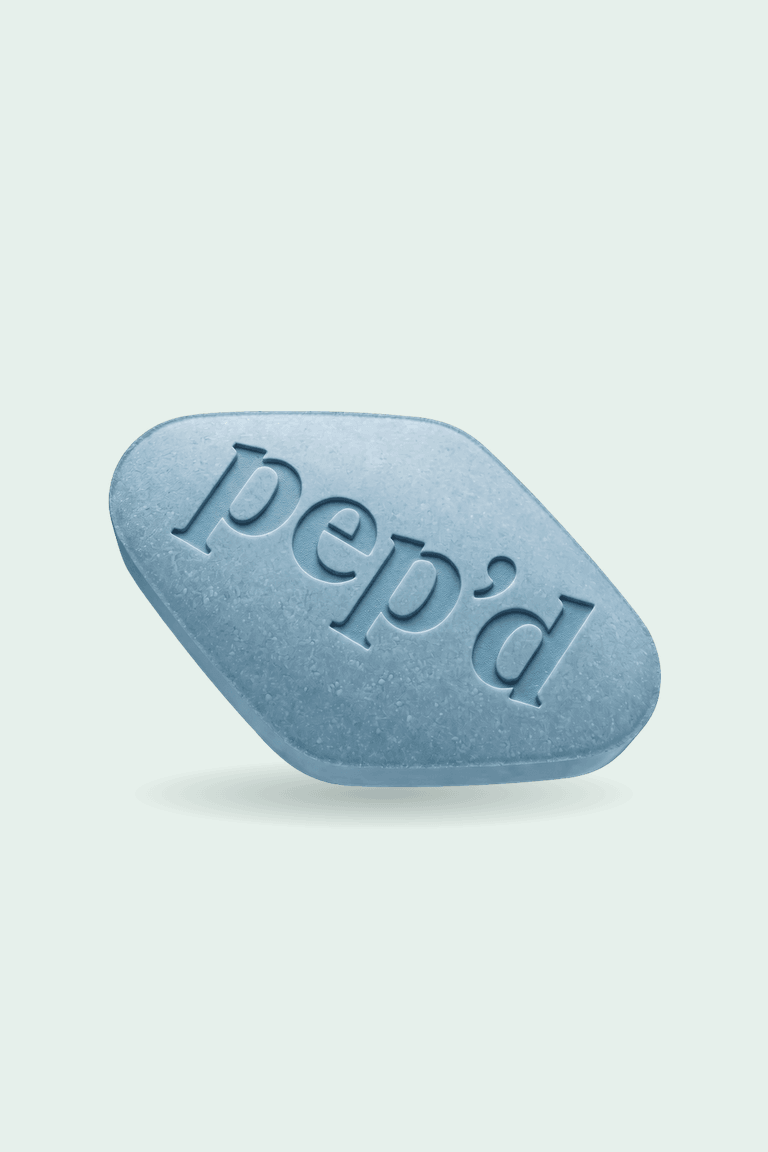 Get Pep’d Sildenafil Tablets Rx product shot on a mint background