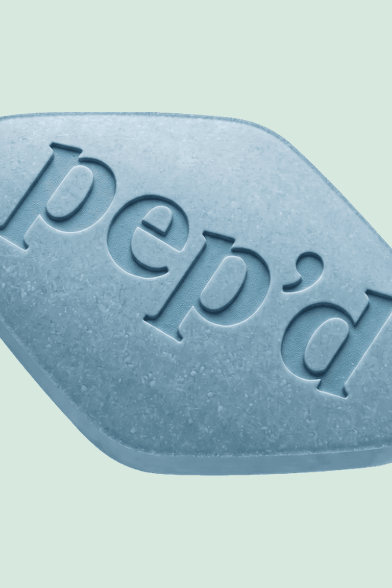 Get Pep’d Sildenafil Tablets Rx close up on a deeper mint background