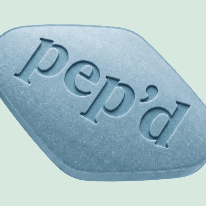 Pep’d Sildenafil Tablets Rx close up on a deeper mint background