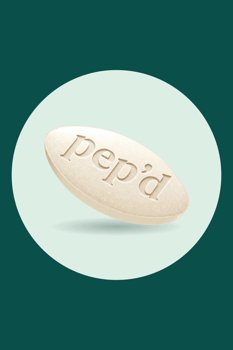Get Pep’d Tadalafil Tablets Rx product shot on a deep teal background