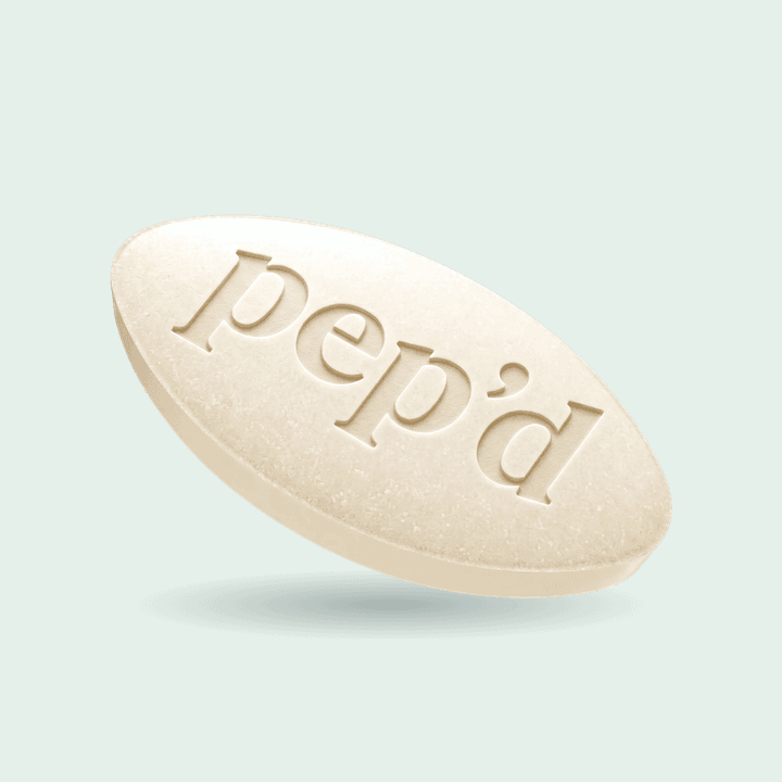 Pep’d Tadalafil Tablets Rx product shot on a mint background