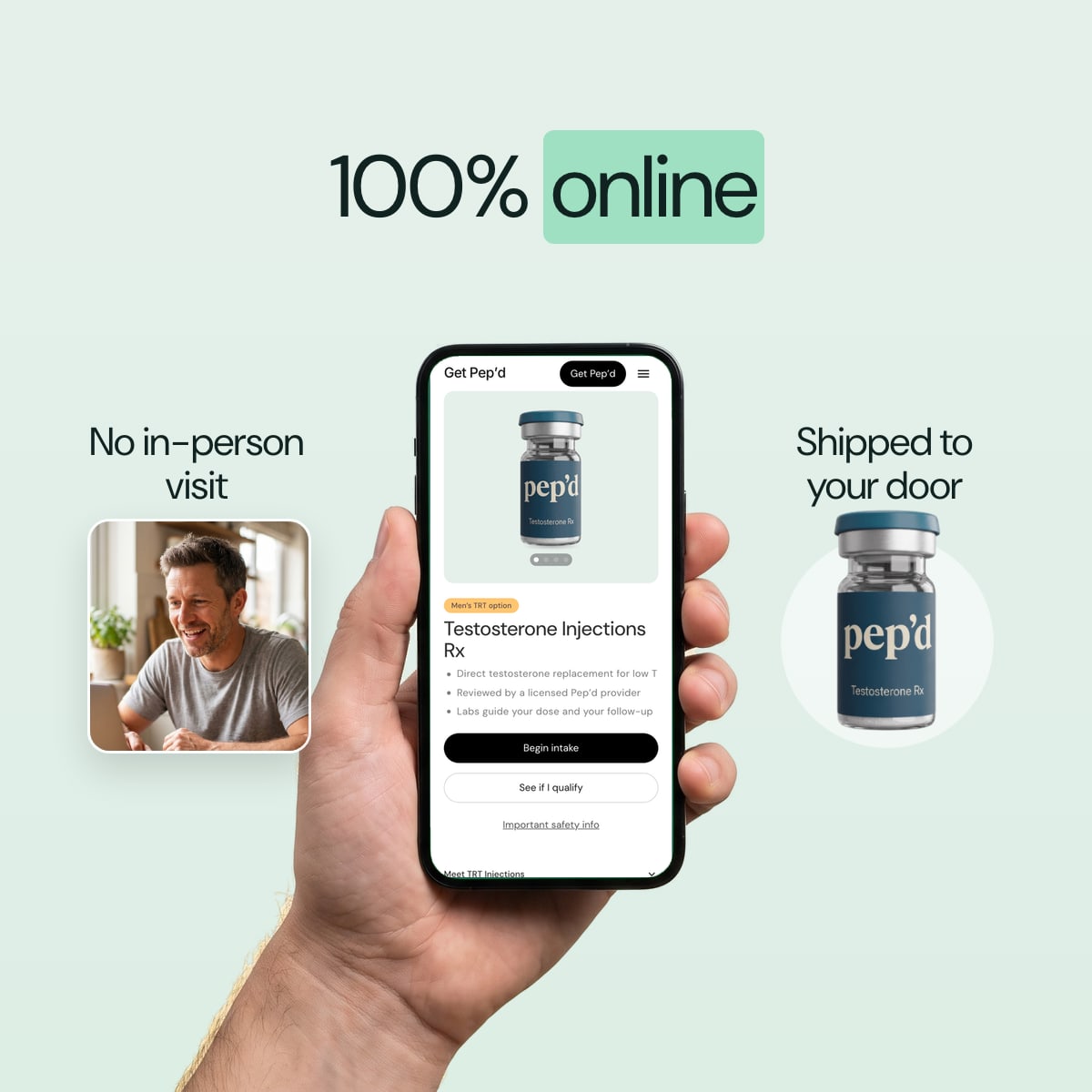 100% online. No in-person visit, Shipped to your door