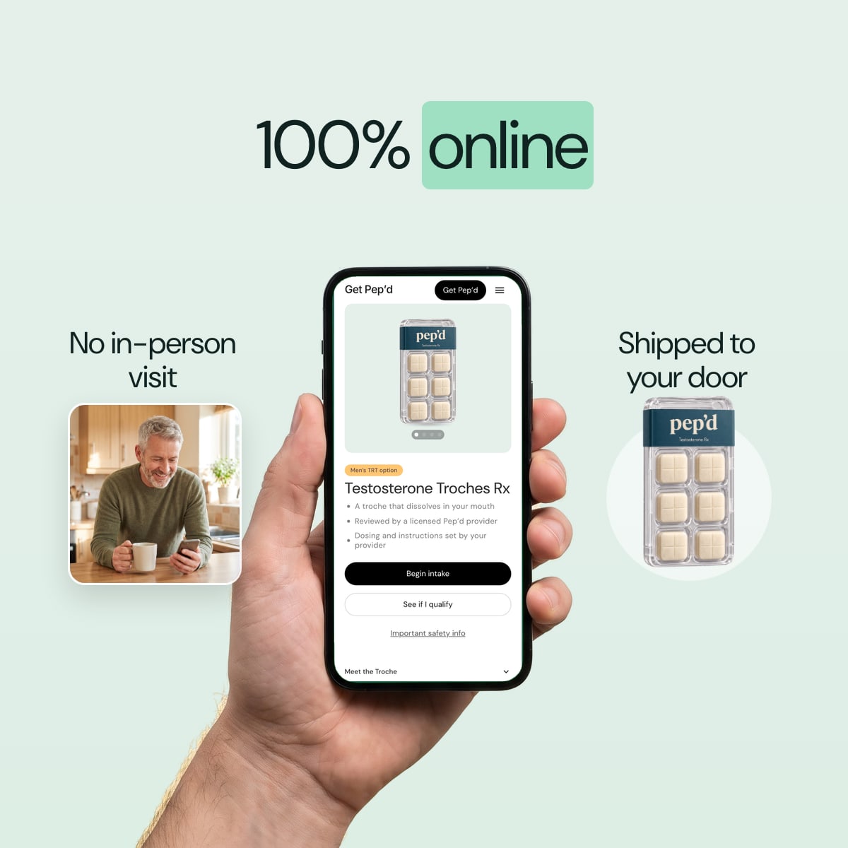 100% online. No in-person visit, Shipped to your door