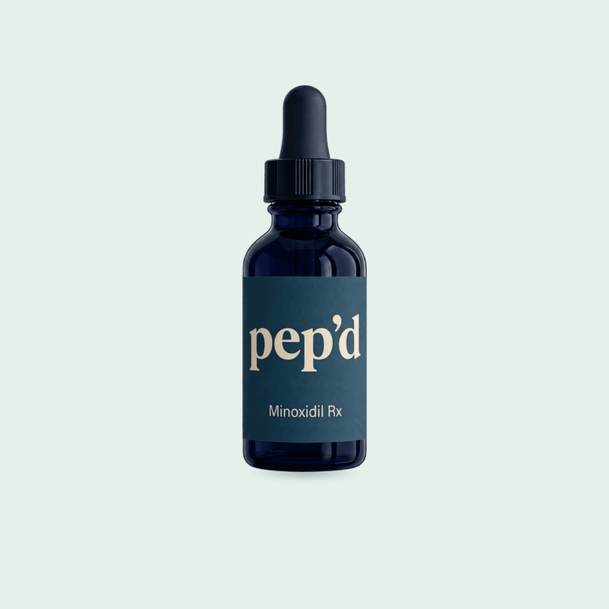 Pep’d Topical Minoxidil Rx product shot on a mint background