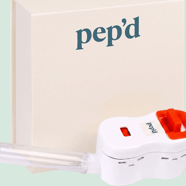 Pep’d Treatment Monitoring close up on a deeper mint background